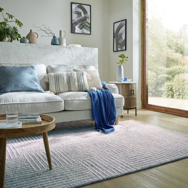 Svetlo modra ročno tkana volnena preproga 80x150 cm Memphis Wool – Flair Rugs