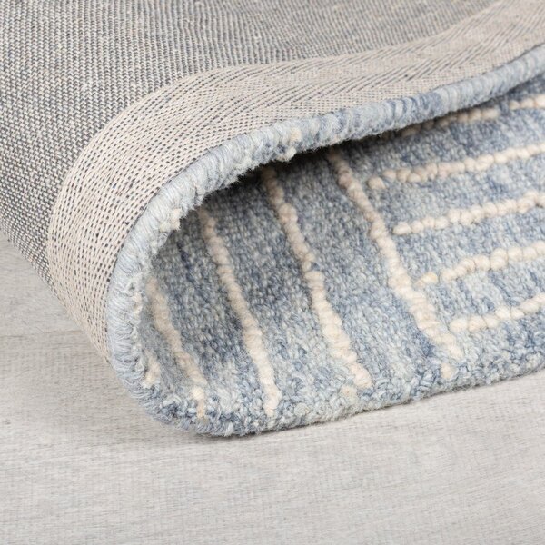 Svetlo modra ročno tkana volnena preproga 80x150 cm Memphis Wool – Flair Rugs