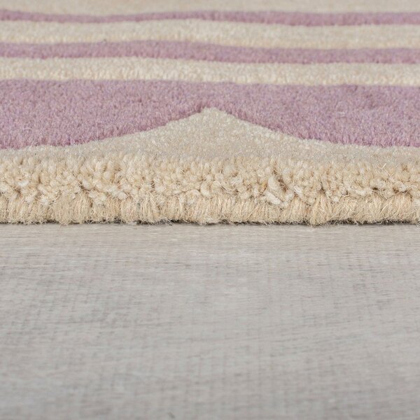 Vijolična/naravna ročno tkana volnena preproga 160x230 cm Lois Scallop – Flair Rugs