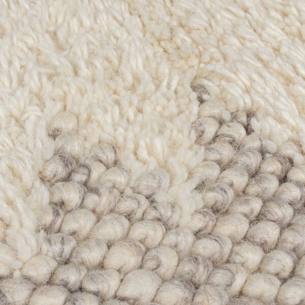 Kremno bel ročno tkan tekač iz mešanice volne 60x230 cm Minerals Border – Flair Rugs