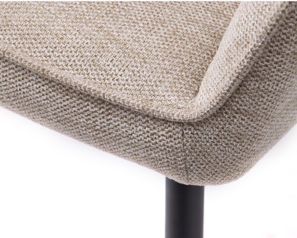 Bež oblazinjen jedilni stol z nasloni za roke Nolan – Unique Furniture