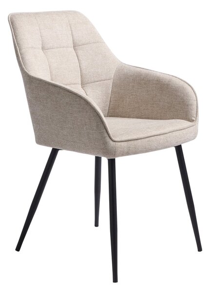 Bež oblazinjen jedilni stol z nasloni za roke Nolan – Unique Furniture