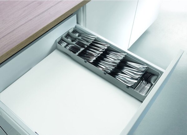 Siv plastičen organizator za pribor 15 x 49 cm – Metaltex