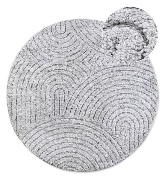 Svetlo siva okrogla preproga ø 200 cm Panglao New York Light Grey – Elle Decoration