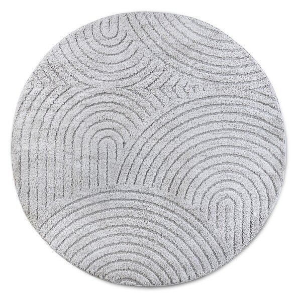 Svetlo siva okrogla preproga ø 200 cm Panglao New York Light Grey – Elle Decoration