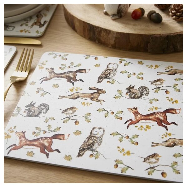 Pogrinjki v kompletu 4 ks iz plute 21x29 cm Forest Fable – Cooksmart ®