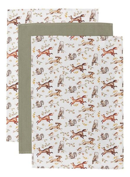 Bombažne kuhinjske krpe v kompletu 3 ks 45x65 cm Forest Fable – Cooksmart ®