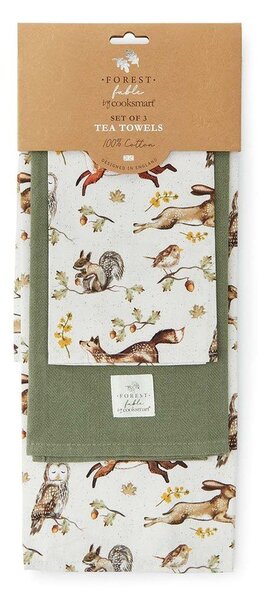 Bombažne kuhinjske krpe v kompletu 3 ks 45x65 cm Forest Fable – Cooksmart ®