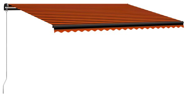 VidaXL Ročno zložljiva tenda 500x300 cm oranžna in rjava