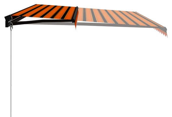 VidaXL Ročno zložljiva tenda 500x300 cm oranžna in rjava