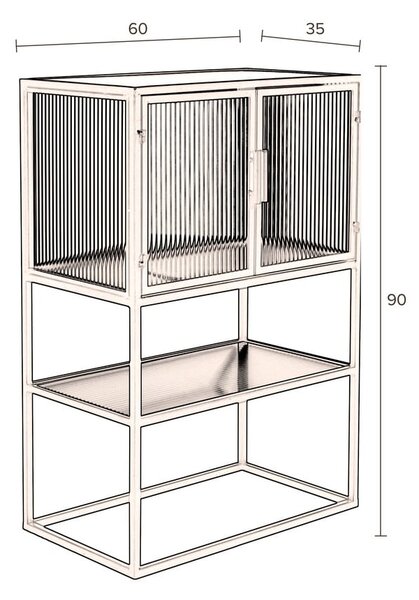 Črna kovinska vitrina 60x90 cm Boli – Dutchbone