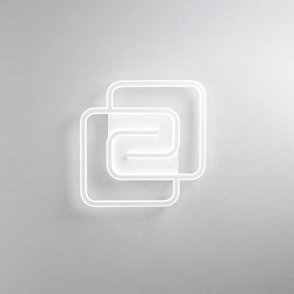 Luce Ambiente Design LED-stenna svetilka Cayman Quadrata, bela, širina 49 cm, kovina, CCT, Bela, Dnevna soba / jedilnica, Kovina, Sodobni