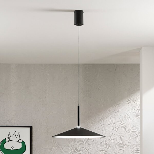 Luce Ambiente Design LED-visoka svetilka Khan, črna, Ø 48 cm, kovina, CCT, Črna, Dnevna soba / jedilnica, Kovina, Sodobni