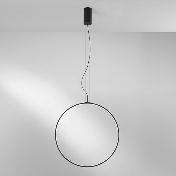 Luce Ambiente Design LED-visoka svetilka Toorx, črna, Ø 60 cm, kovina, CCT, Črna, Dnevna soba / jedilnica, Kovina, Sodobni