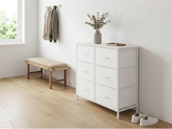 Komoda s tekstilnimi predali VELMIO 77 x 74 cm, bela
