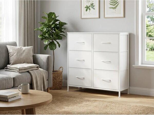 Komoda s tekstilnimi predali VELMIO 77 x 74 cm, bela