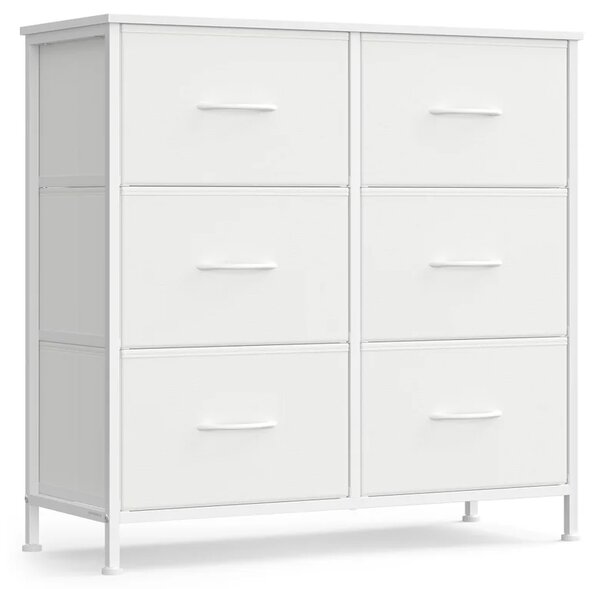 Komoda s tekstilnimi predali VELMIO 77 x 74 cm, bela