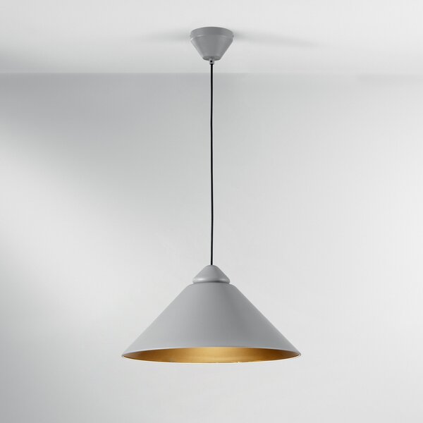 Luce Ambiente Design Visoka svetilka Big Bang, siva/zlata, Ø 49 cm, kovina, zatemnjen, Siva, Dnevna soba / jedilnica, Kovina, Sodobni
