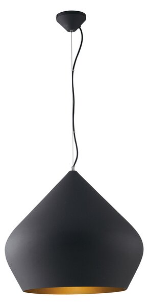 Luce Ambiente Design Visoka svetilka Tholos, črna/zlata, Ø 52 cm, kovina, zatemnjen, Črna, Dnevna soba / jedilnica, Kovina, Sodobni