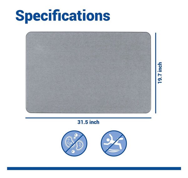 Siva kopalniška preproga iz diatomejske zemlje 50x80 cm Simi – Wenko