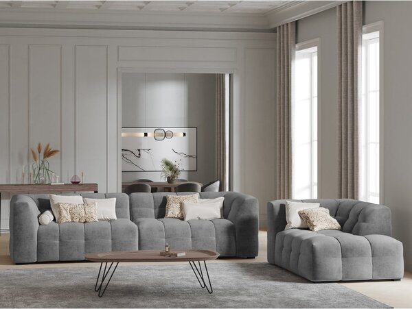 Siva žametna zofa Windsor & Co Sofas Vesta, 280 cm