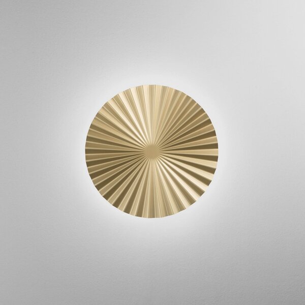 Luce Ambiente Design LED-stenna svetilka Anadara, zlata barva, Ø 50 cm, kovina, CCT, Zlata / medeninasta, Dnevna soba / jedilnica, Aluminij