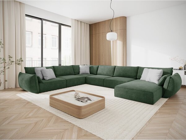 Temno zelen kotni kavč (levi kot) Vanda - Mazzini Sofas