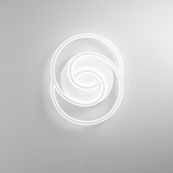 Luce Ambiente Design LED-stenna svetilka Cayman Ovale, bela, višina 60 cm, kovina, CCT, Bela, Dnevna soba / jedilnica, Kovina, Sodobni