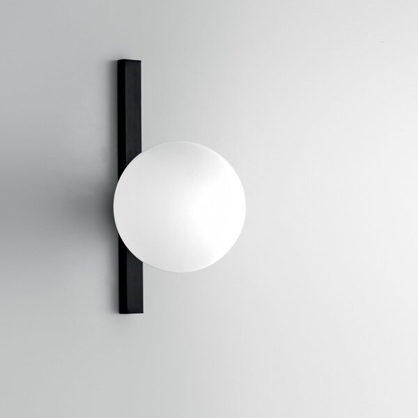 Luce Ambiente Design Stenska svetilka Enoire, višina 28 cm, črna, kovina/steklo, enosvetilna, zatemnjen, Črna, Dnevna soba / jedilnica, Kovina, Sodobni