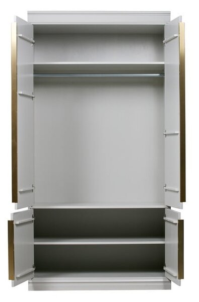 Svetlo siva garderobna omara iz masivnega bora 110x215x62 cm Organize – WOOOD