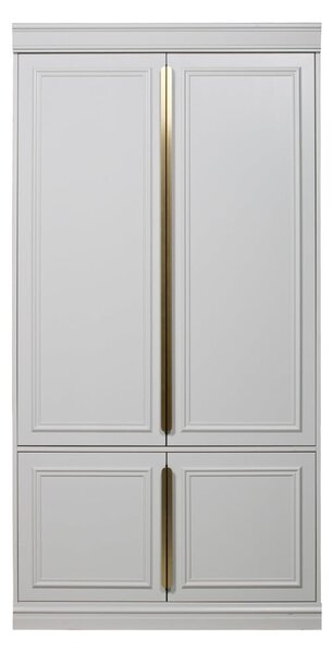 Svetlo siva garderobna omara iz masivnega bora 110x215x62 cm Organize – WOOOD