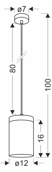 Črna/naravna viseča svetilka s steklenim senčnikom ø 12 cm Wels – Candellux Lighting