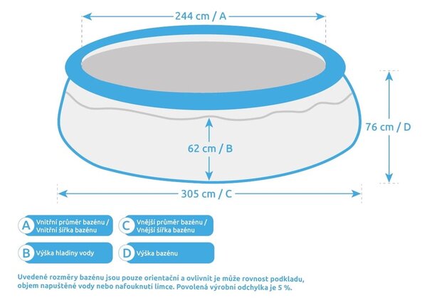 Napihljiv bazen ø 305 cm globina 76 cm Tampa – Marimex