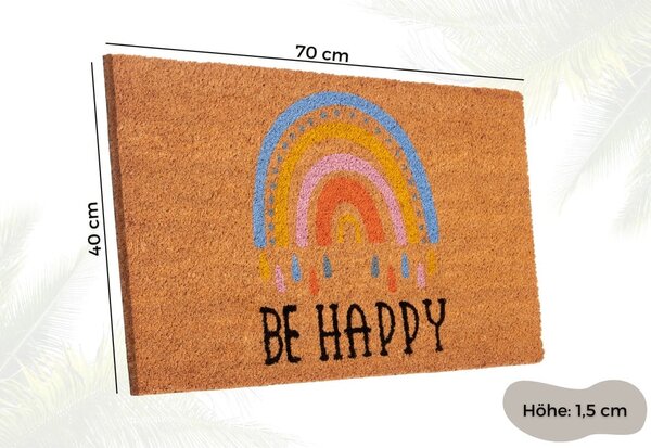 Predpražnik iz kokosovih vlaken 40x70 cm Be Happy – Hanse Home