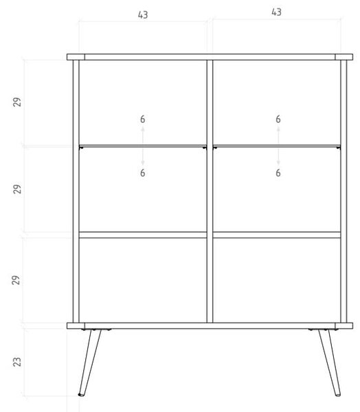 Vitrina iz masivnega hrasta 97x117 cm Kula – The Beds