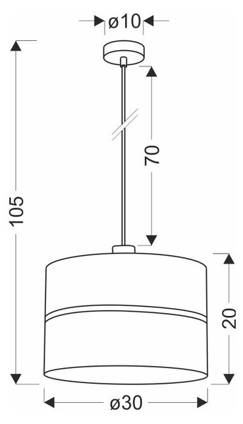 Črna viseča svetilka s tekstilnim senčnikom ø 30 cm Assam – Candellux Lighting