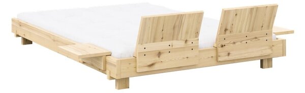 Zakonska postelja iz masivnega bora z letvenim dnom 140x200 cm v naravni barvi Social Bed – Karup Design