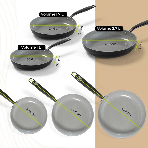 BE Living Set ponev Essential Black 20-24-28 cm