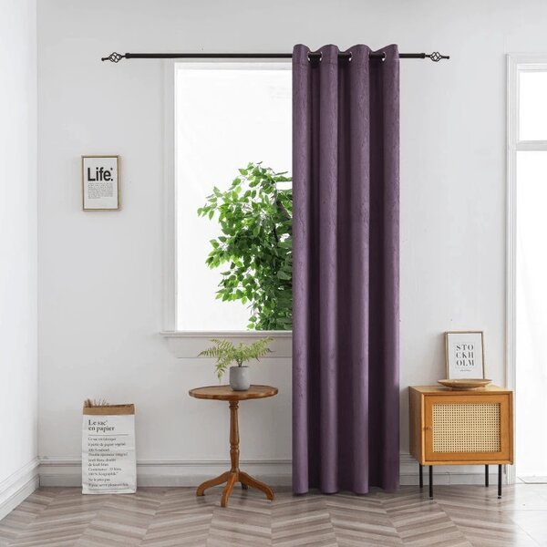 Zatemnitvena zavesa DUNES VELVET 140x250 cm, vijolična Za obesiti: Kovinski obročki