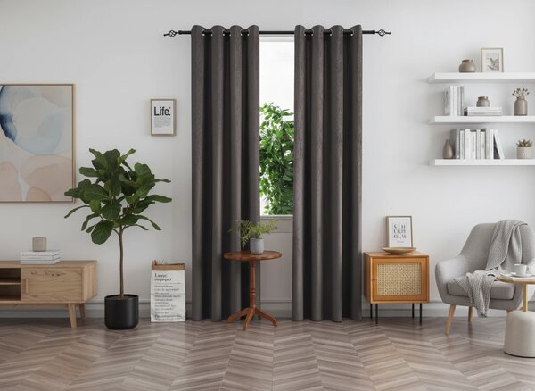 Zatemnitvena zavesa DUNES VELVET 140x250 cm, temno siva Za obesiti: Kovinski obročki
