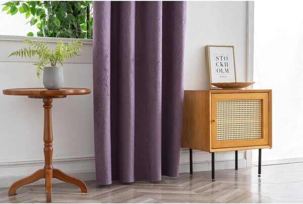 Zatemnitvena zavesa DUNES VELVET 140x250 cm, vijolična Za obesiti: Kovinski obročki