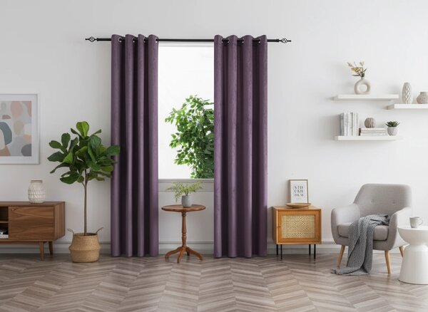 Zatemnitvena zavesa DUNES VELVET 140x250 cm, vijolična Za obesiti: Kovinski obročki