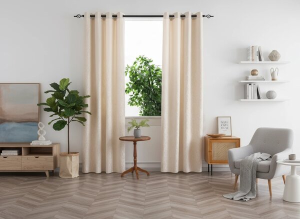 Zatemnitvena zavesa DUNES VELVET 140x250 cm, kremna Za obesiti: Kovinski obročki