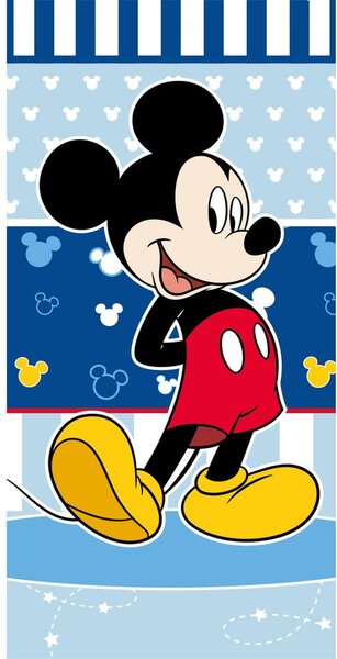 Modra otroška brisača iz frotirja 70x140 cm Mickey – Jerry Fabrics