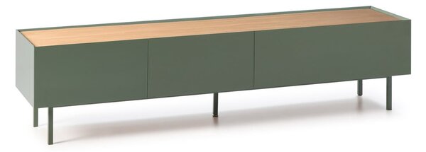 Zelena TV omarica v hrastovem dekorju 180x45 cm Arista – Teulat