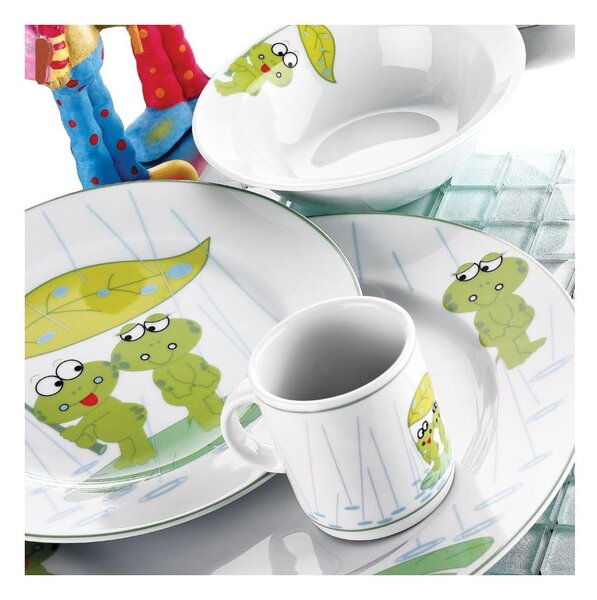 5-delni otroški jedilni set iz porcelana Kütahya Porselen Frogs