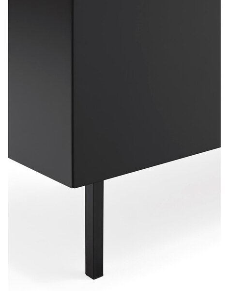 Črna TV omarica v hrastovem dekorju 180x45 cm Arista – Teulat