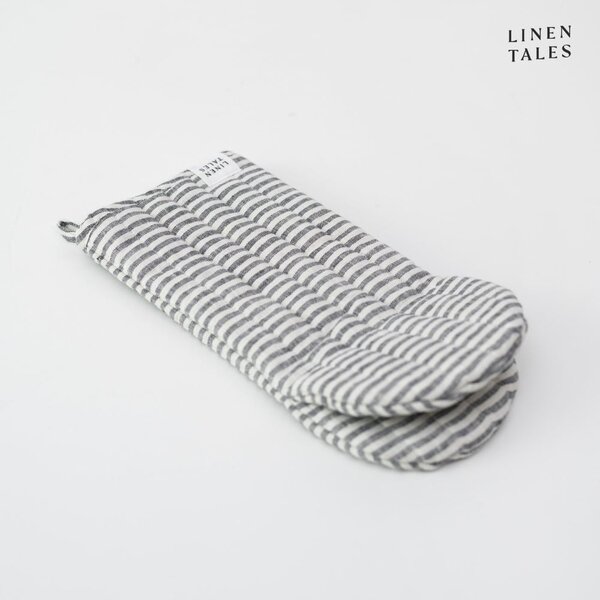 Lanena kuhinjska rokavica Thin Black Stripes – Linen Tales