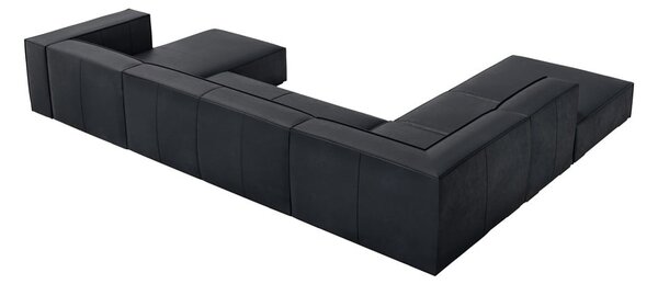 Temno modra usnjena kotna sedežna garnitura (levi kot) Madame – Windsor & Co Sofas