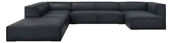 Temno modra usnjena kotna sedežna garnitura (levi kot) Madame – Windsor & Co Sofas